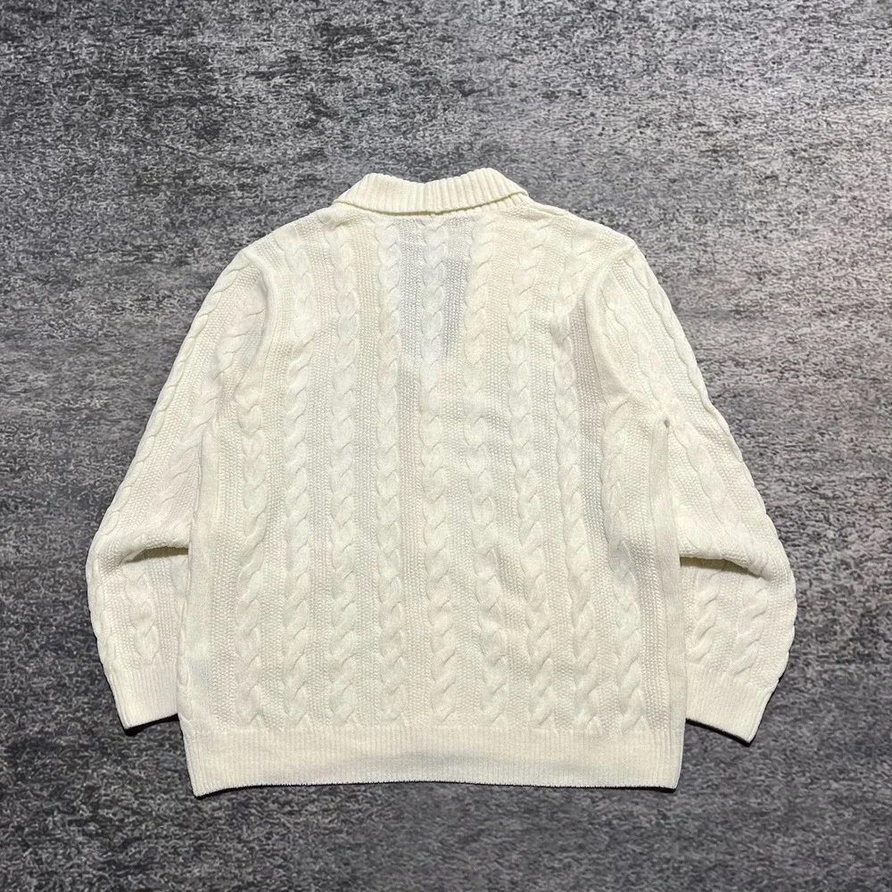 NWT Vintage Prestige Cardigan Sweater Mens XXL White Grandpa 80s‎ 90s